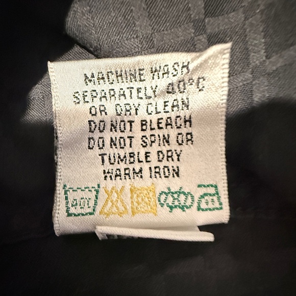 Bugatchi Uomo Shaped Fit Dress Shirt Black Geometric Texture Size Large - Picture 7 of 9